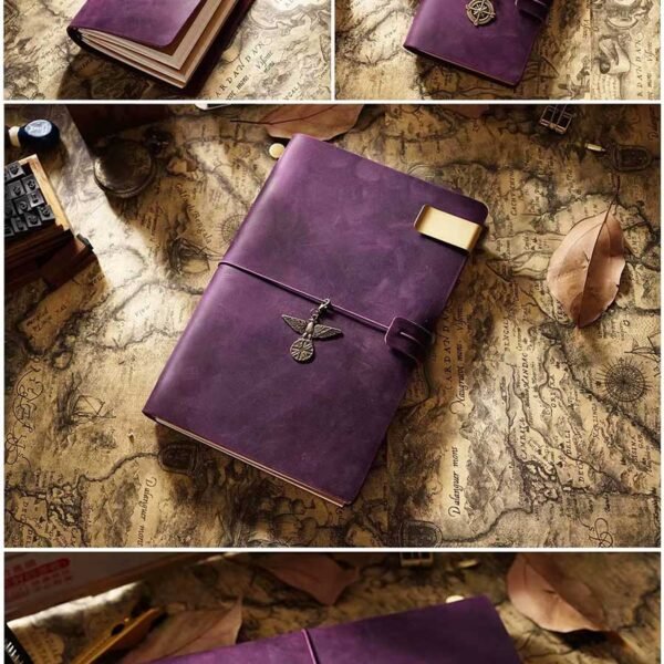 Caderno Diário de Viagem Capa em Couro A5 - Linora