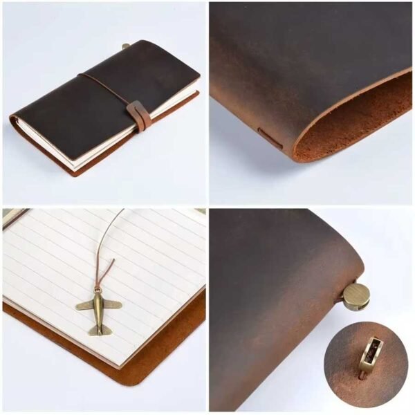 Caderno Diário de Viagem Capa em Couro A5 - Linora