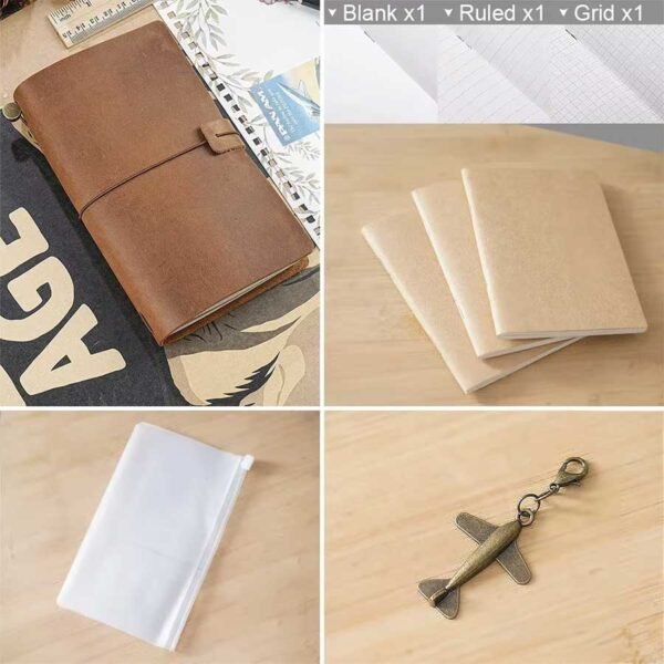 Caderno Diário de Viagem Capa em Couro A5 - Linora