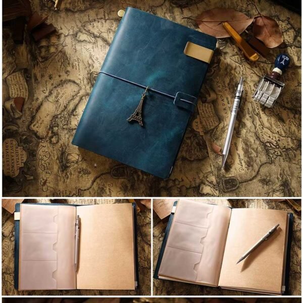 Caderno Diário de Viagem Capa em Couro A5 - Linora