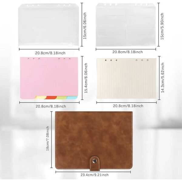 Caderno Fichário Argolado Capa em Couro A5 - Linora