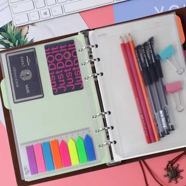 Caderno Fichário Argolado Capa em Couro A5 - Linora