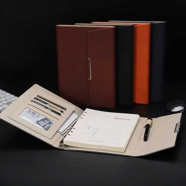 Caderno Argolado Capa em Couro A5 - Linora