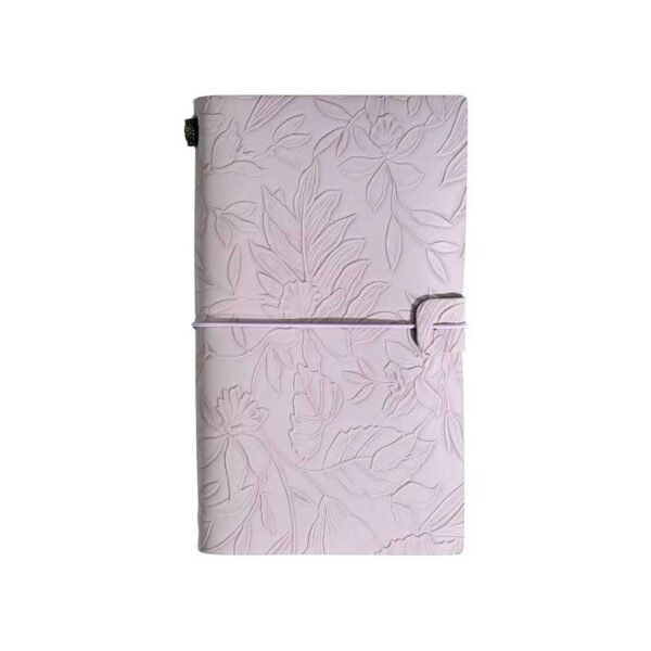 Caderno Diário de Anotações Capa Couro Floral A6