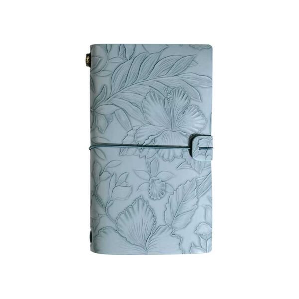 Caderno Diário de Anotações Capa Couro Floral A6
