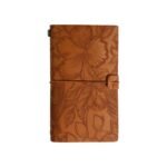Caderno Diário de Anotações Capa Couro Floral A6
