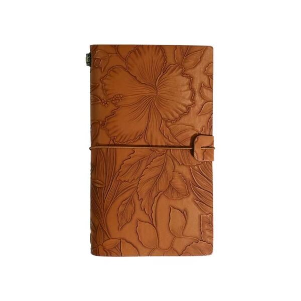 Caderno Diário de Anotações Capa Couro Floral A6