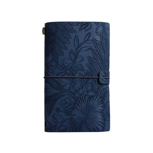 Caderno Diário de Anotações Capa Couro Floral A6