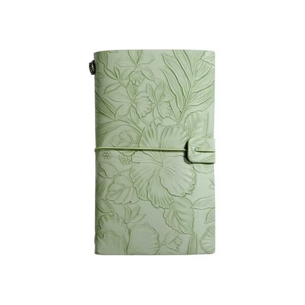 Caderno Diário de Anotações Capa Couro Floral A6