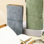 Caderno Diário de Anotações Capa Couro Floral A6 - Linora