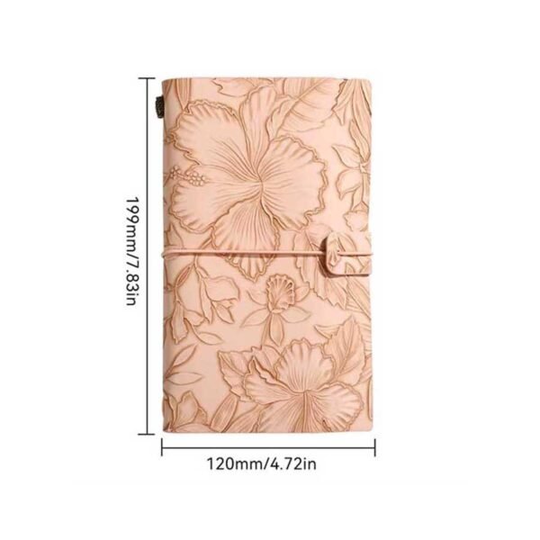 Caderno Diário de Anotações Capa Couro Floral A6 - Linora