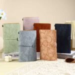 Caderno Diário de Anotações Capa Couro Floral A6