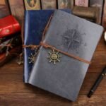 Caderno de Anotações Argolado Capa Couro Retrô Viagem A5 - Linora