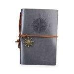 Caderno de Anotações Argolado Capa Couro Retrô Viagem A5 - Linora