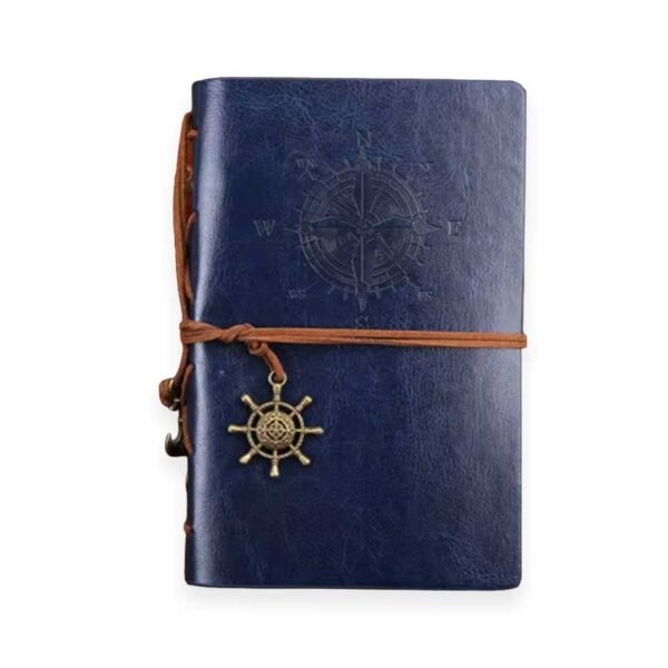 Caderno de Anotações Argolado Capa Couro Retrô Viagem A5 - Linora