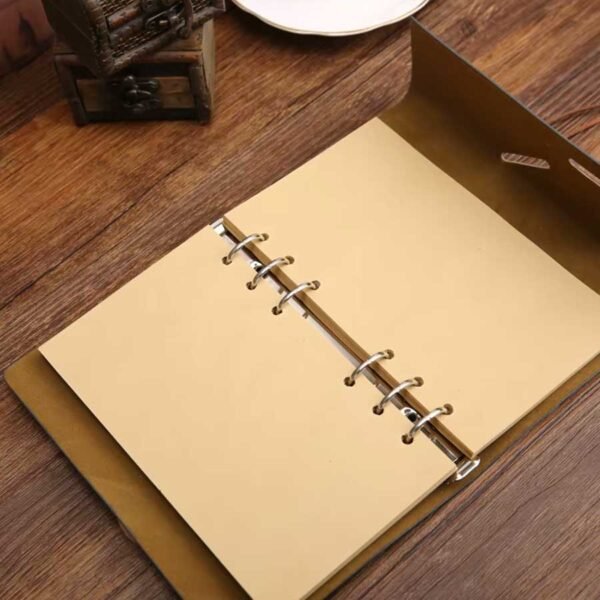 Caderno de Anotações Argolado Capa Couro Retrô Viagem A5 - Linora