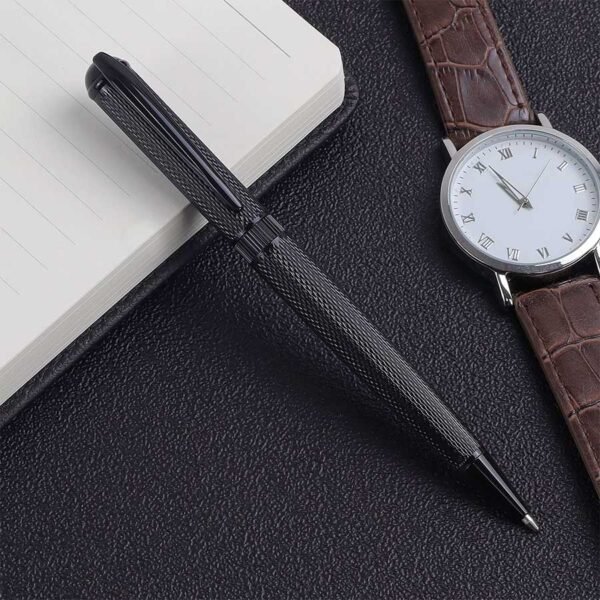 Caneta Esferográfica em Metal Preta c/ Estojo - Linora