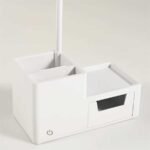 Luminária de Mesa 3 Cores USB c/ Porta Canetas - Linora