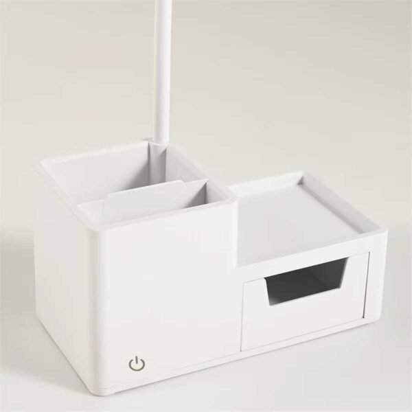 Luminária de Mesa 3 Cores USB c/ Porta Canetas - Linora