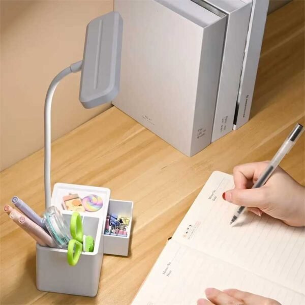 Luminária de Mesa 3 Cores USB c/ Porta Canetas - Linora