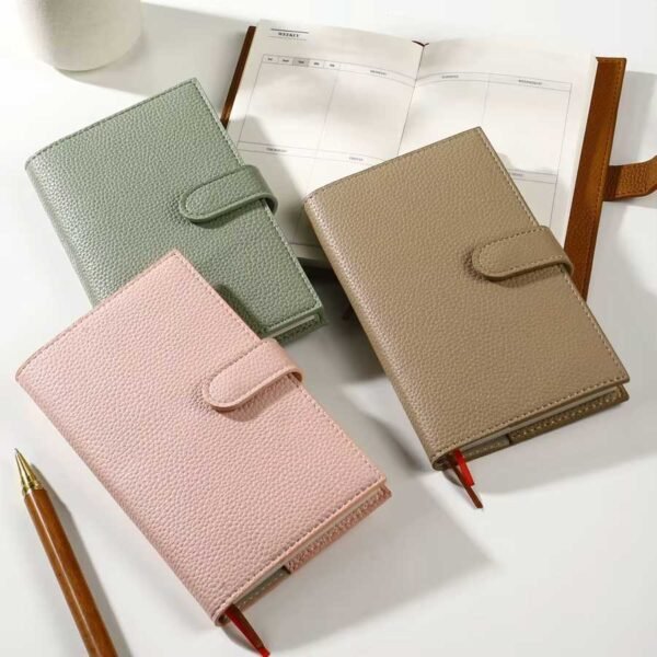 Planner Semanal não Datado Capa em Couro A6 - Linora