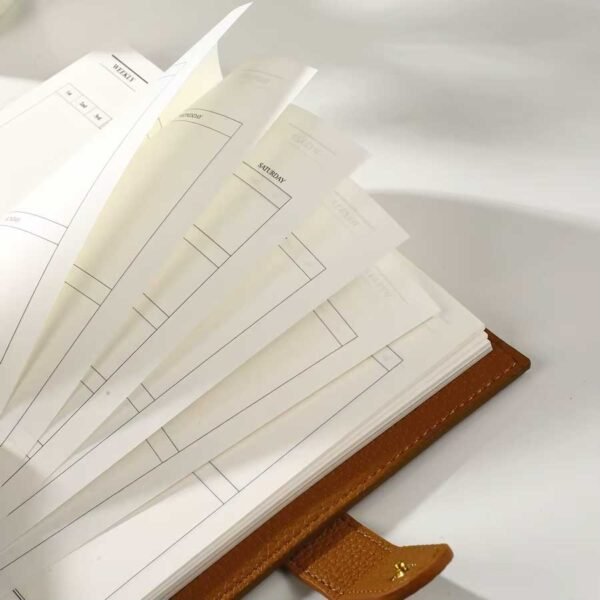 Planner Semanal não Datado Capa em Couro A6 - Linora