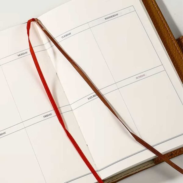 Planner Semanal não Datado Capa em Couro A6 - Linora