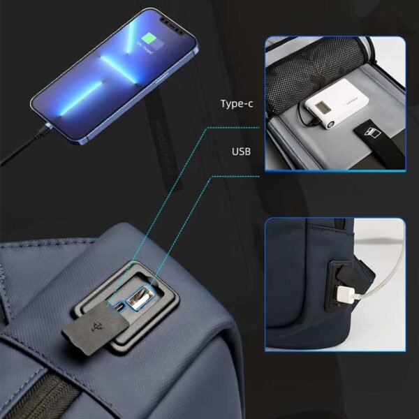 Mochila Slim Impermeável para Notebook 14” com Porta USB - Linora