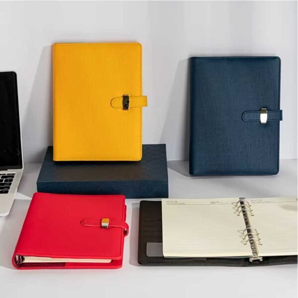 Caderno Fichário A5 Capa em Couro Clip-On - Linora