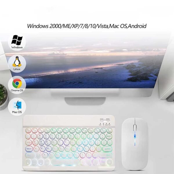 Mini Teclado e Mouse Bluetooth Magic Universal - Linora