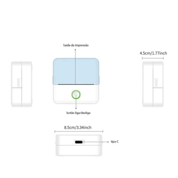 Mini Impressora Térmica Pocket Label HD Bluetooth - Linora
