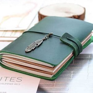 Caderno Diário de Viagem Capa em Couro A5 c/ Pingente